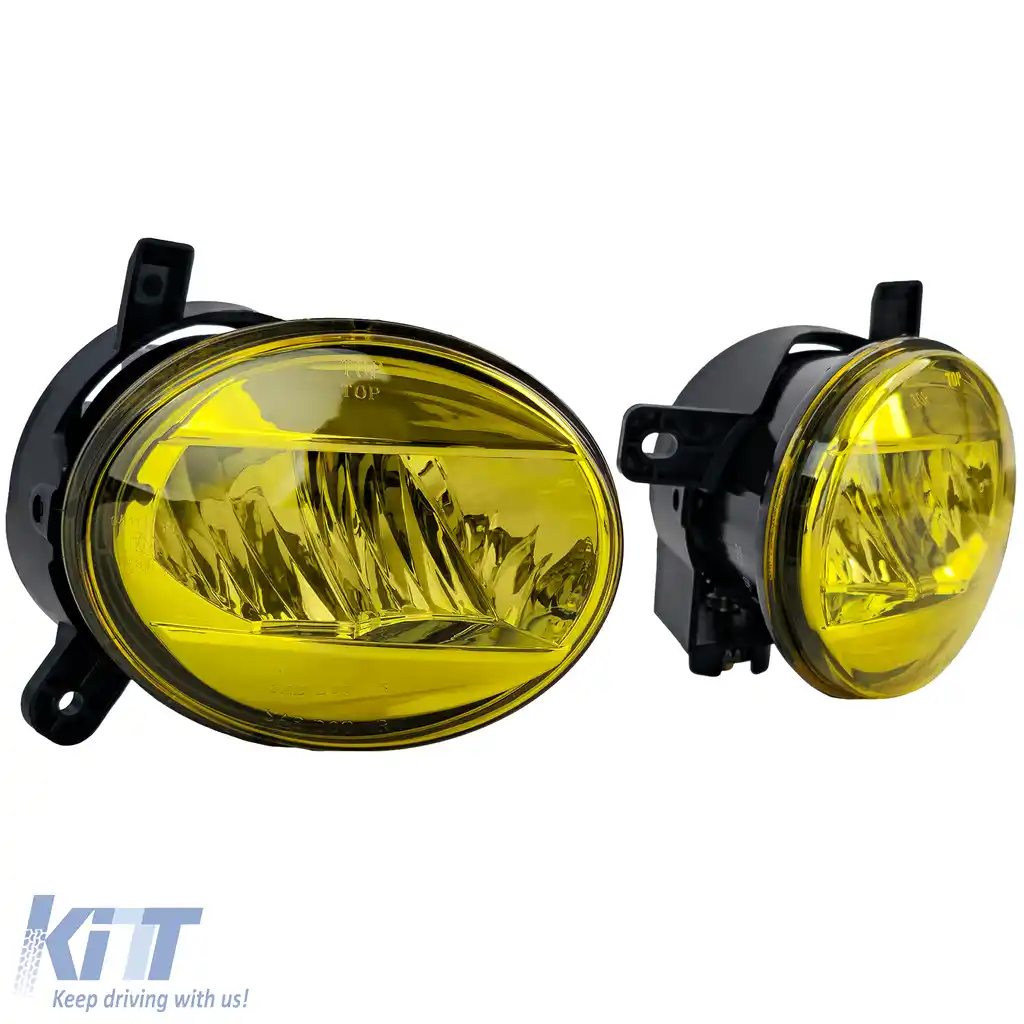 Set de lumini de ceață LED cu sticlă clară galbenă, potrivit pentru Audi A4 8K, A6 4F, Q5, Seat Exeo-image-6210873