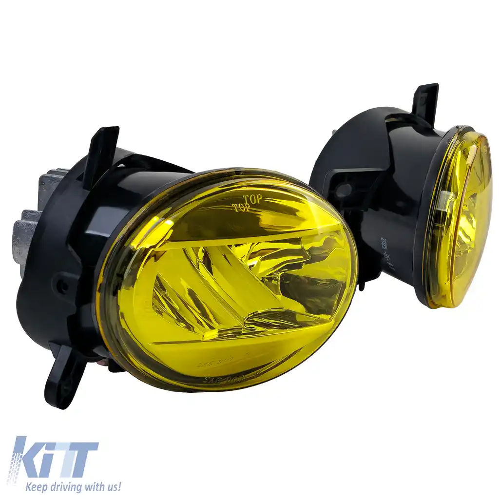 Set de lumini de ceață LED cu sticlă clară galbenă, potrivit pentru Audi A4 8K, A6 4F, Q5, Seat Exeo-image-6210874