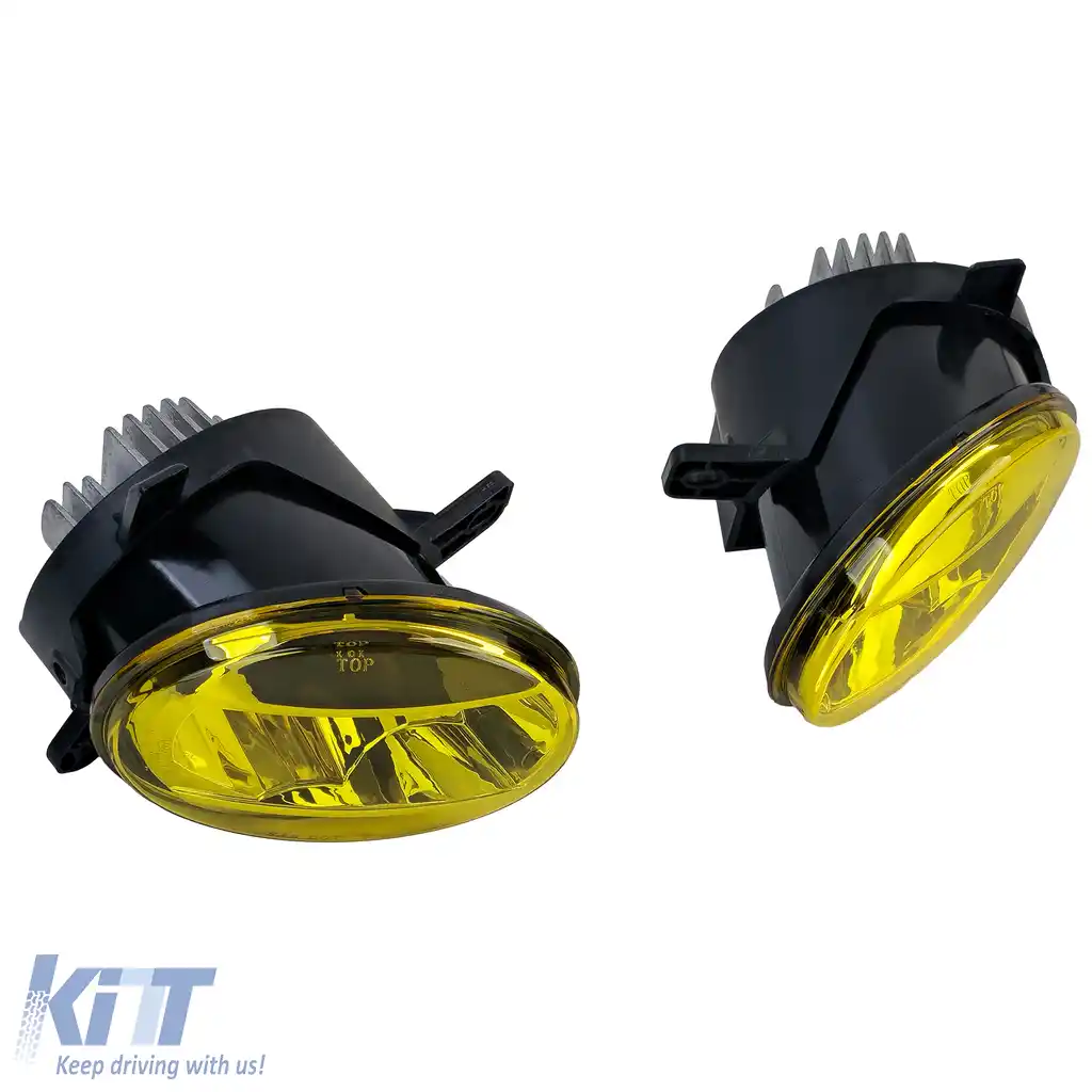 Set de lumini de ceață LED cu sticlă clară galbenă, potrivit pentru Audi A4 8K, A6 4F, Q5, Seat Exeo-image-6210875