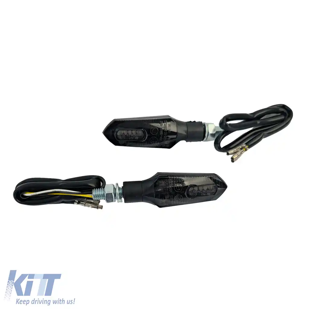 Set de lumini de zi cu LED-uri universale pentru motociclete DOMINATOR SMOKE cu marcaj E