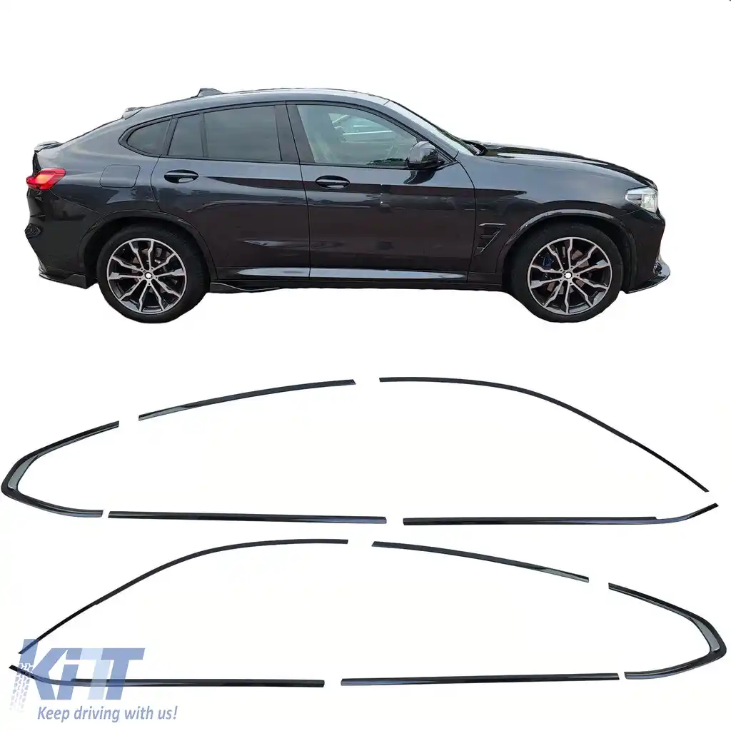 Set de margini Shadow Line Gloss Black potrivit pentru BMW X4 G02 din 2018