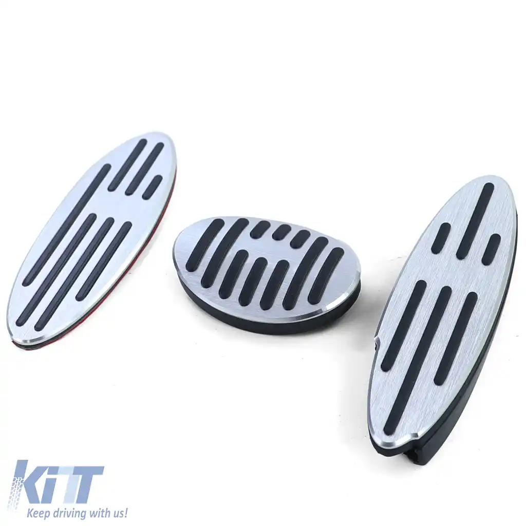 Set de pedale din aluminiu + suport pentru picioare, potrivit pentru Mini One Cooper R55 R56 R57 R58 R59 R60 Automatic-image-6296729