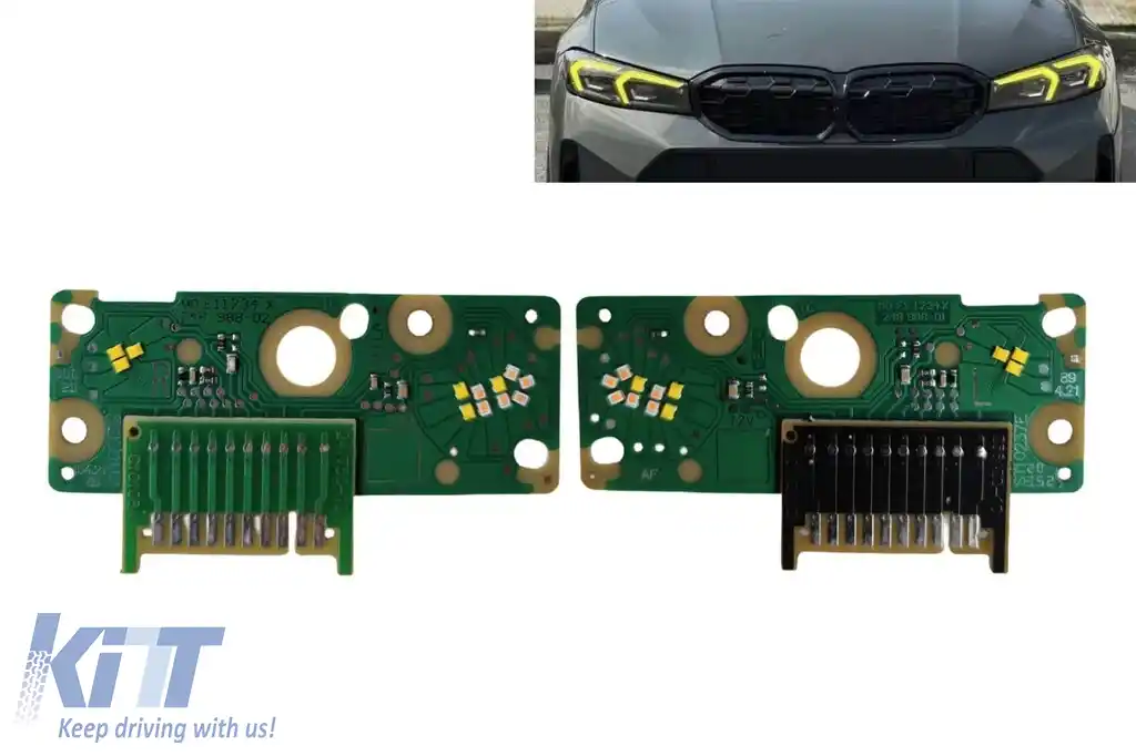 Set de plăci modul 63115A4F771/772(Y) cu lumini DRL galbene și semnalizator în farul de versiune Low, potrivit pentru BMW 3 G20, G21 2023-2025
