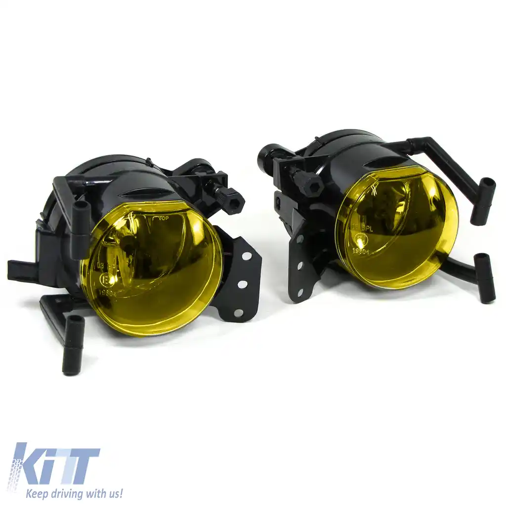 Set de proiectoare cu sticlă clară galbenă, potrivit pentru BMW Seria 6 E63 E64 03-10 fără pachet M-image-6196018