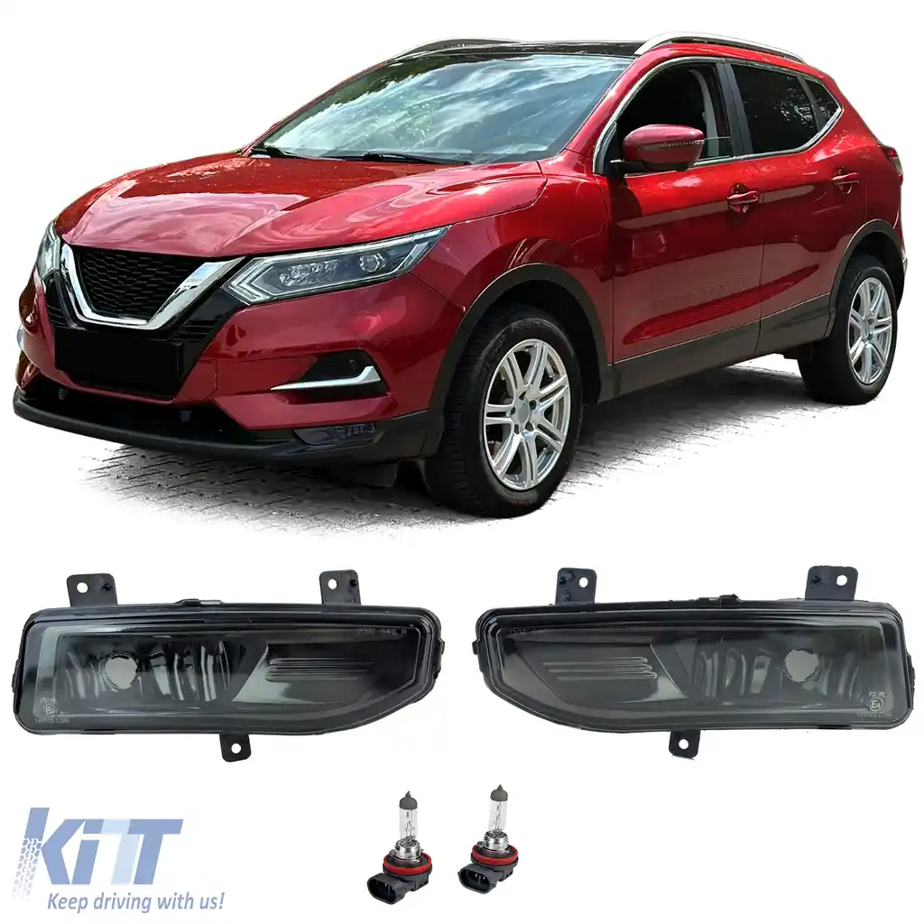 image-27-Set de proiectoare de ceață cu sticlă clară și fumurie pentru Nissan Qashqai 17-21