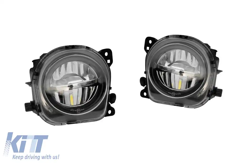 Set de proiectoare LED potrivite pentru BMW Seria 5 F10, F11, Seria 5 GT F07 2013-2016 Crom, Stânga + Dreapta