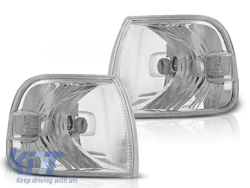 Set de semnale de tuning potrivit pentru farul pentru VW T4 1996-2003 cu bază cromată stânga + dreapta