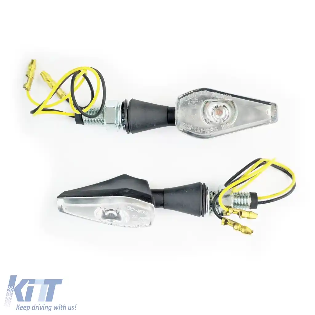 Set de semnale LED cu sticlă clară universal pentru motocicletă, scuter, ATV-uri etc.