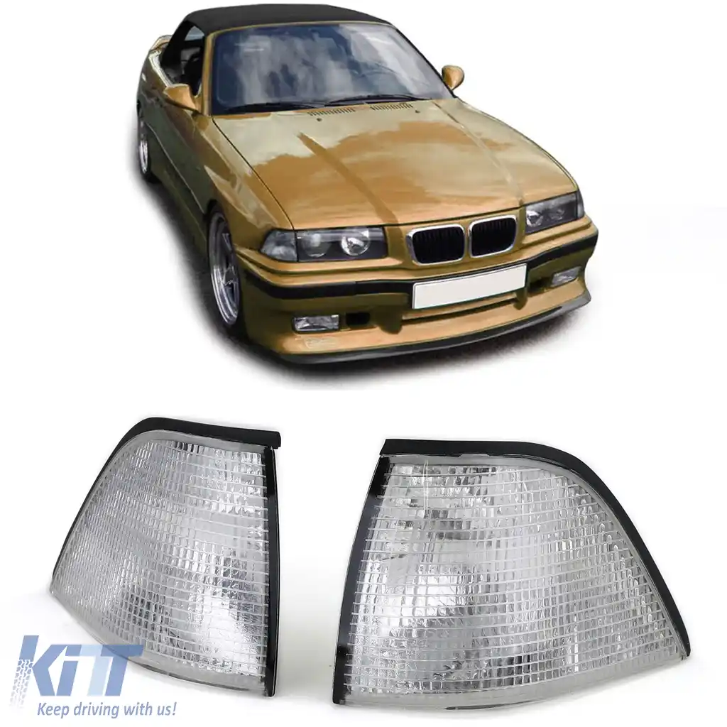 Set de semnalizatoare albe potrivit pentru BMW Seria 3 E36 Coupe Cabrio 1990-1999