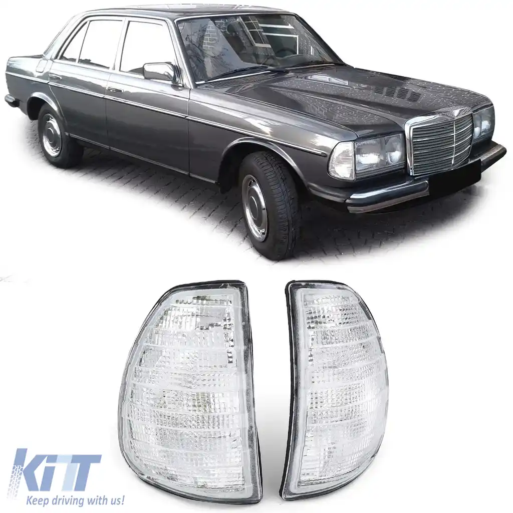 Set de semnalizatoare albe stânga dreapta, potrivit pentru Mercedes W123 C123 S123 76-85
