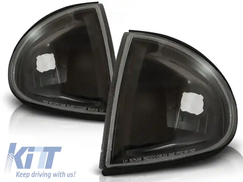 Set de semnalizatoare de tuning potrivit pentru faruri pentru Honda CRX Del Sol 1992-1997 cu bază neagră stânga + dreapta