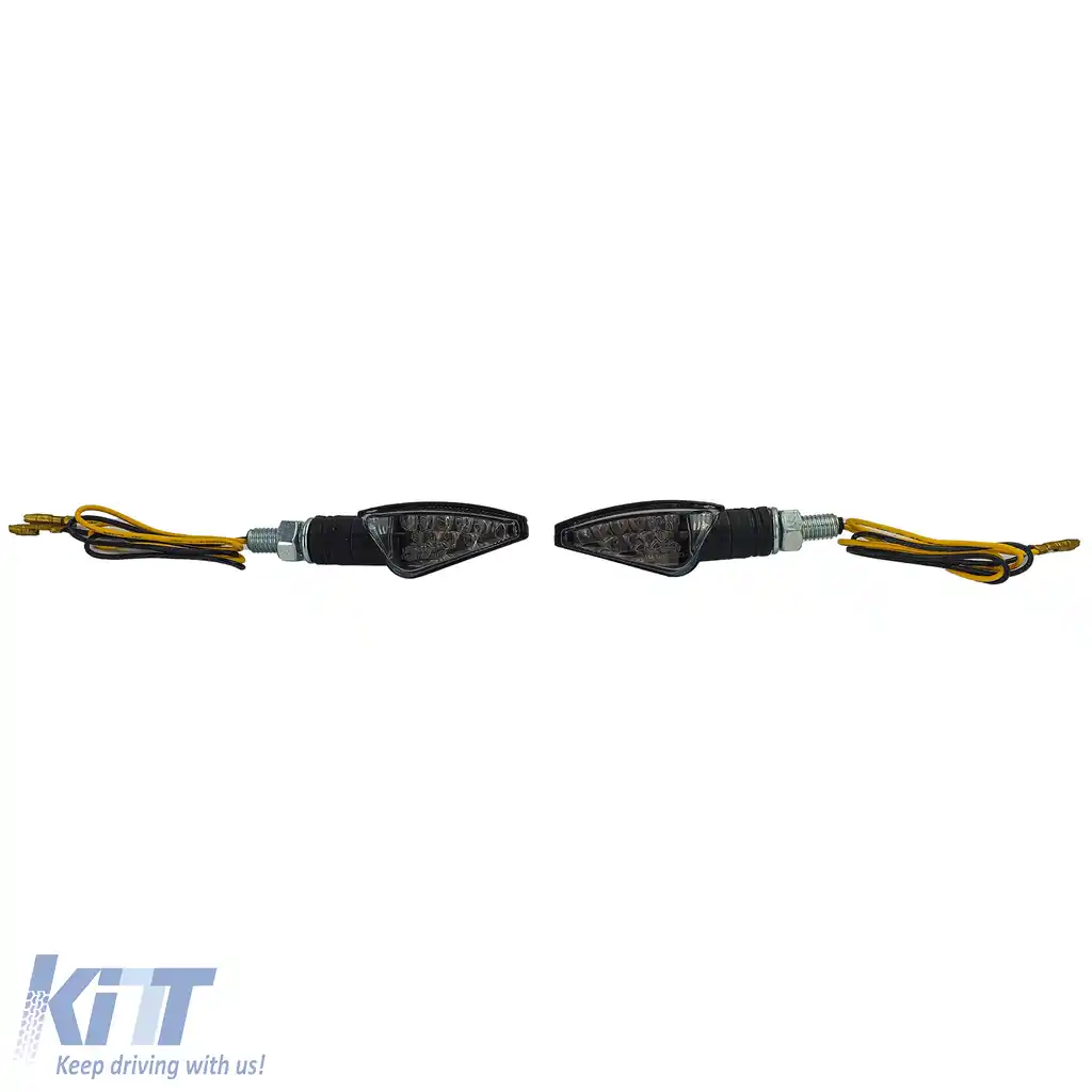 Set de semnalizatoare LED cu sticlă clară TOLO pentru motociclete, cu E-Mark
