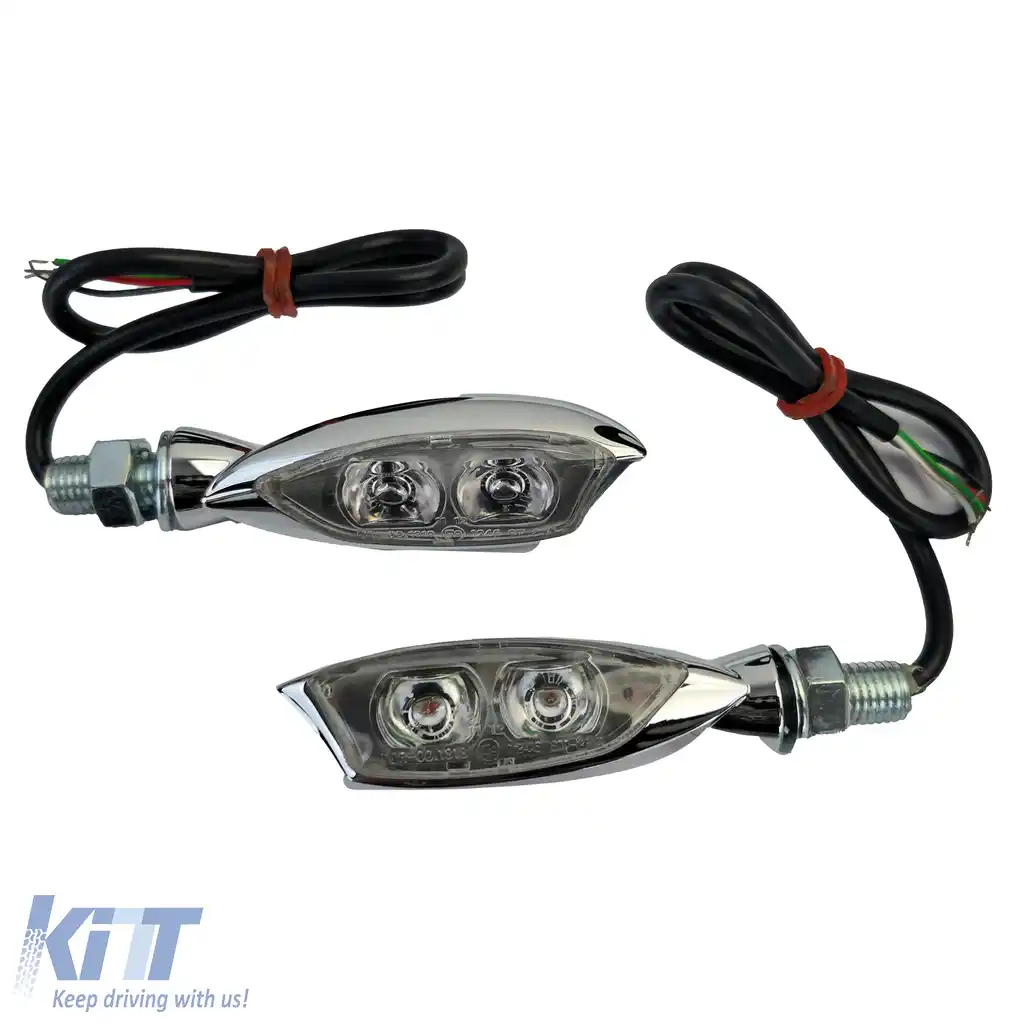 Set de semnalizatoare LED cu sticlă clară pentru motocicletă UNIVERSAL MORELLA cu marcaj E