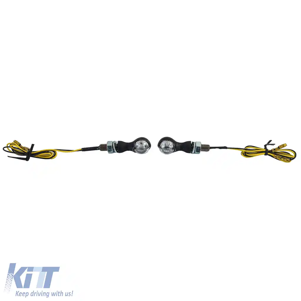 Set de semnalizatoare LED cu sticlă clară pentru motocicletă universal PB-1 cu marcaj E