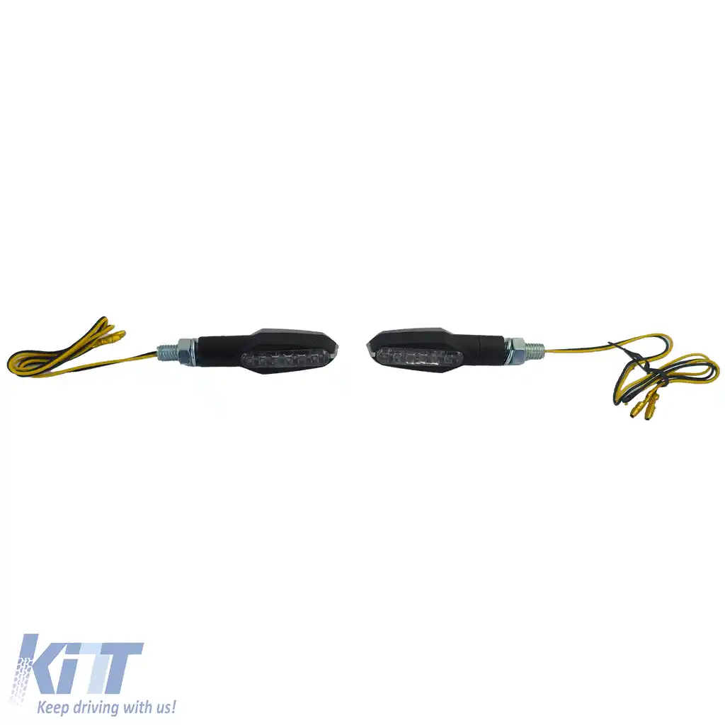 Set de semnalizatoare LED cu sticlă clară pentru motocicletă UNIVERSAL SLIGHT cu marcaj E