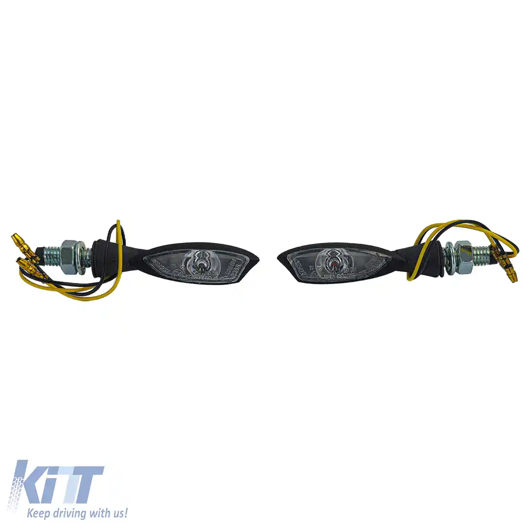 Set de semnalizatoare LED cu sticlă clară pentru motocicletă UNIVERSAL MORELLA cu marcaj E