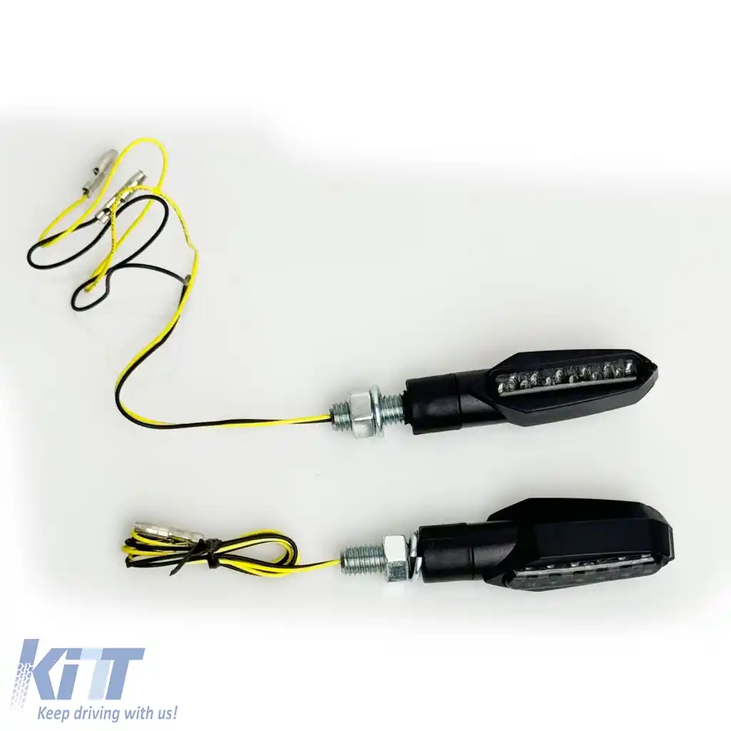 Set de semnalizatoare LED cu sticlă clară pentru motocicletă UNIVERSAL SLIGHT cu marcaj E