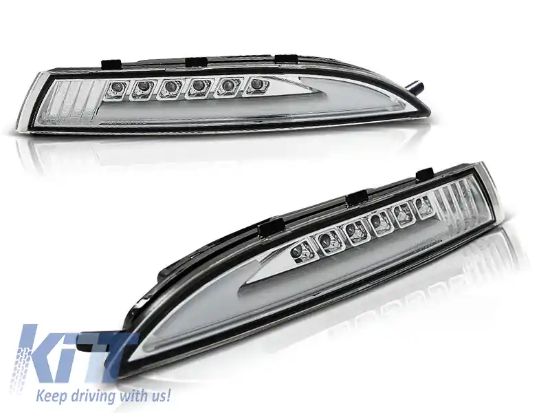 Set de semnalizatoare LED de tuning potrivit pentru VW Scirocco 2008-2014 cu bază cromată stânga + dreapta