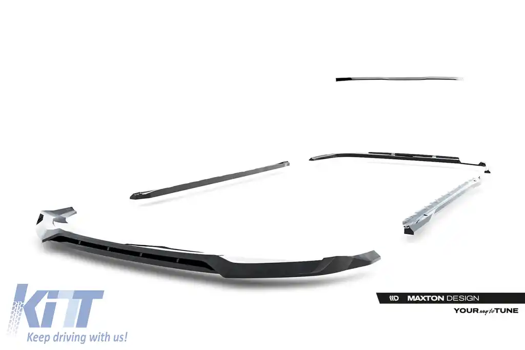 Set de spoilere tip S-Line versiunea 1 Maxton Design, potrivit pentru praguri laterale, bara frontală, bara spate și acoperișul Audi A6 S-Line C9 Avant după 2025, negru lucios-image-6235658