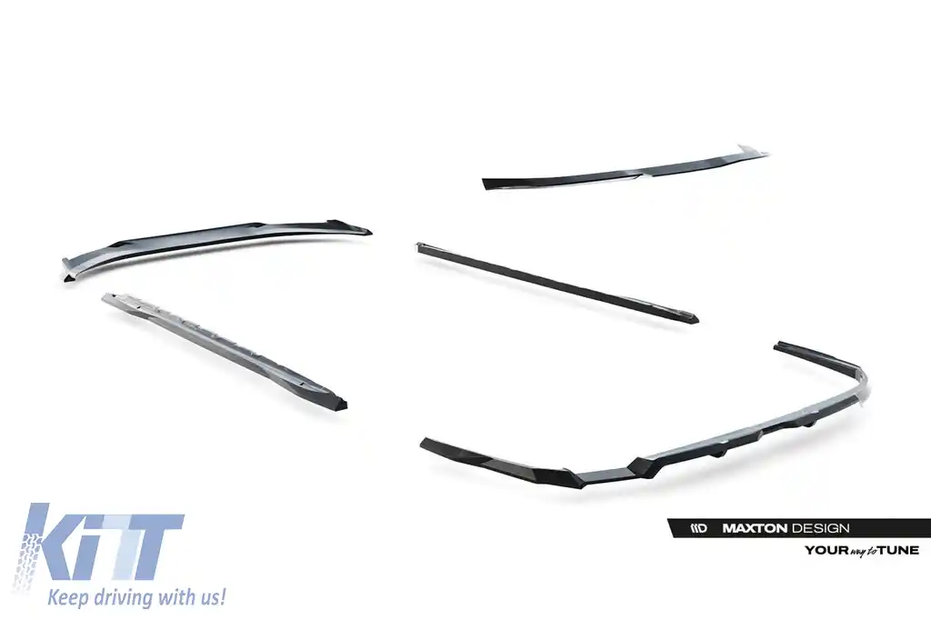 Set de spoilere tip S-Line versiunea 1 Maxton Design, potrivit pentru praguri laterale, bara frontală, bara spate și acoperișul Audi A6 S-Line C9 Avant după 2025, negru lucios-image-6235659