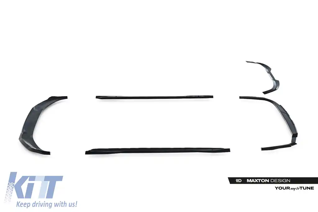 Set de spoilere tip S-Line versiunea 1 Maxton Design, potrivit pentru praguri laterale, bara frontală, bara spate și acoperișul Audi A6 S-Line C9 Avant după 2025, negru lucios-image-6235660