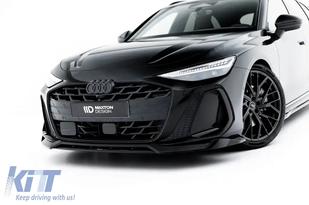 Set de spoilere tip S-Line versiunea 1 Maxton Design, potrivit pentru praguri laterale, bara frontală, bara spate și acoperișul Audi A6 S-Line C9 Avant după 2025, negru lucios-image-6235667