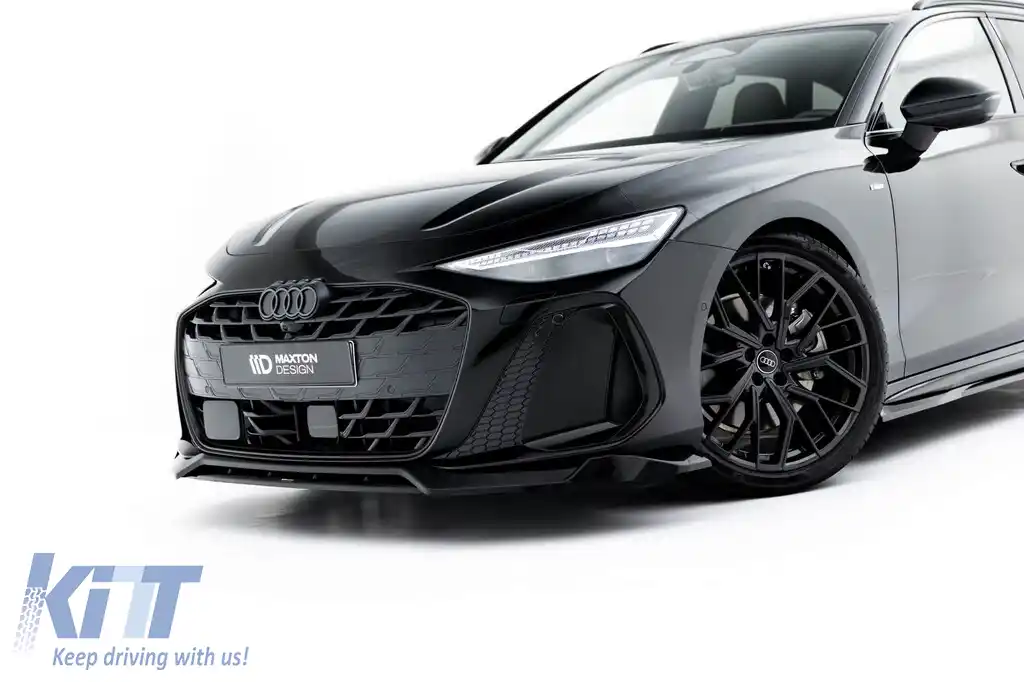 Set de spoilere tip S-Line versiunea 1 Maxton Design, potrivit pentru praguri laterale, bara frontală, bara spate și acoperișul Audi A6 S-Line C9 Avant după 2025, negru lucios-image-6235671