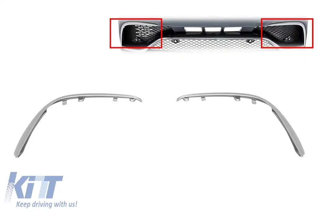 image-43-Set de sprâncene deasupra grilelor în bara de protecție frontală A Design potrivit pentru Mercedes GLE Coupe C292 2015-2019, stânga și dreapta