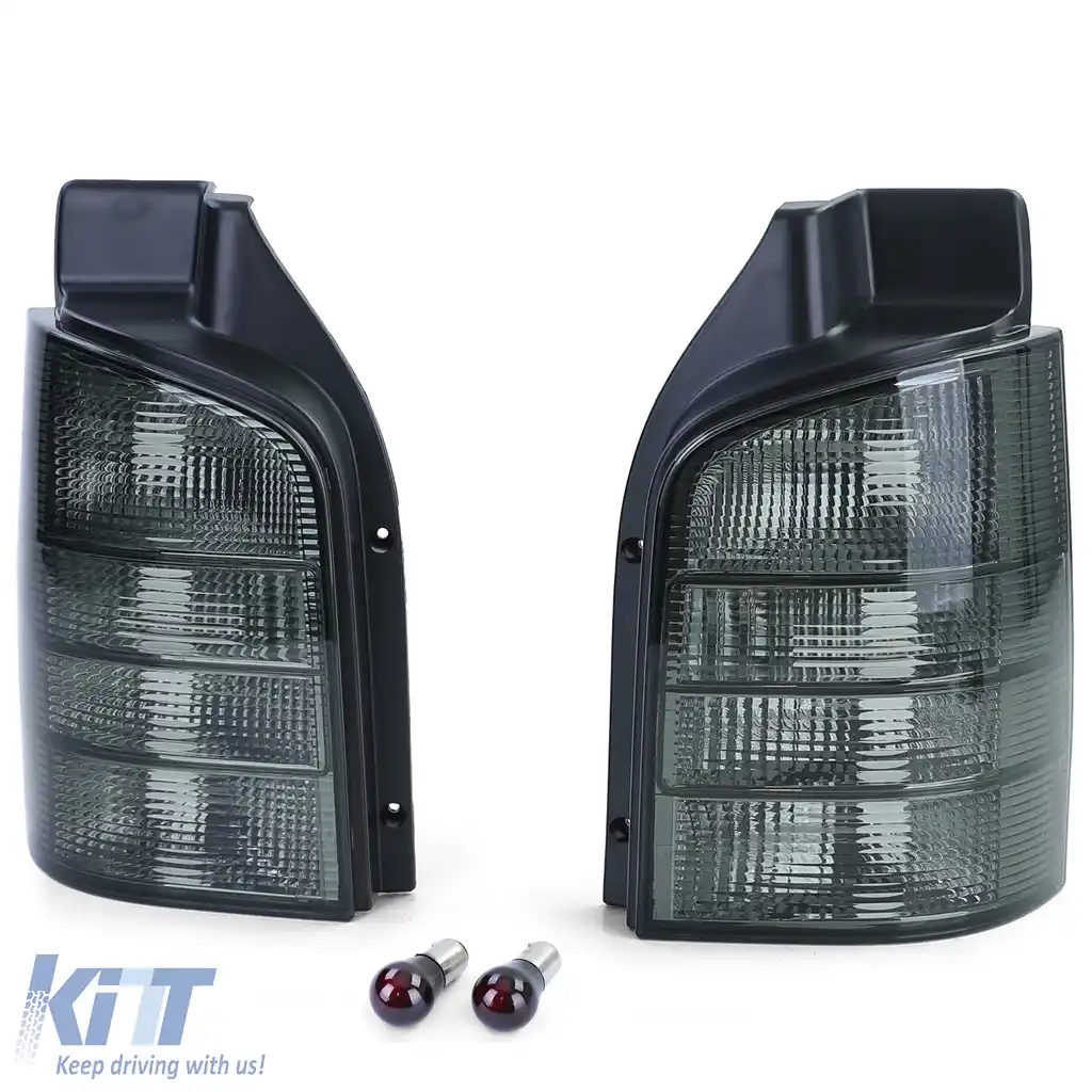 Set de stopuri cu sticlă clară și fum negru, potrivit pentru VW Bus T5 2003-2009 cu hayon-image-6190615