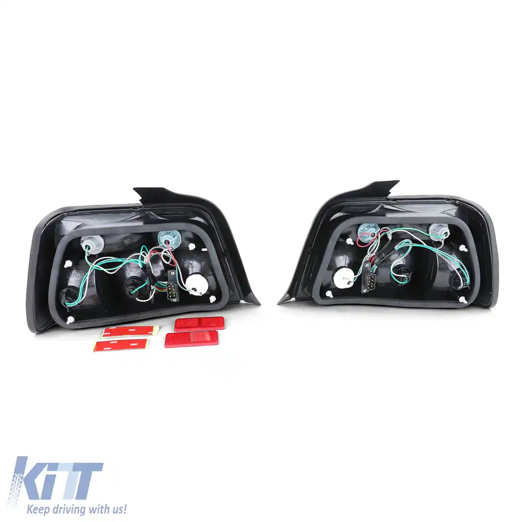 Set de Stopuri cu Sticlă Clară și Fum Negru, potrivit pentru BMW Seria 3 E36 Sedan 1990-1999-image-6209422