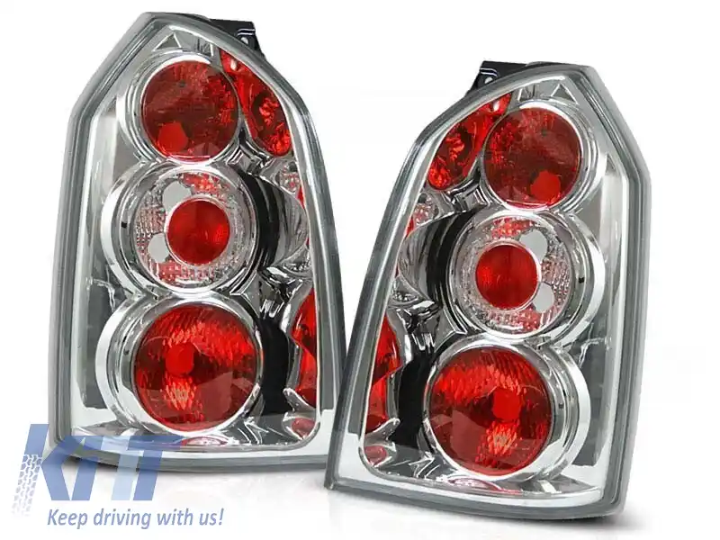 Set de stopuri de tuning potrivit pentru Hyundai TUCSON 07.2004-2010 cu bază cromată, stânga și dreapta