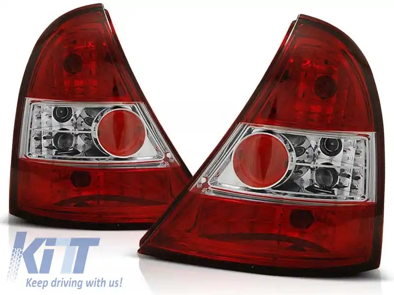 Set de stopuri de tuning potrivit pentru Renault CLIO 3 09.2005-04.2009 3/5 uși cu bază roșie și albă, stânga și dreapta