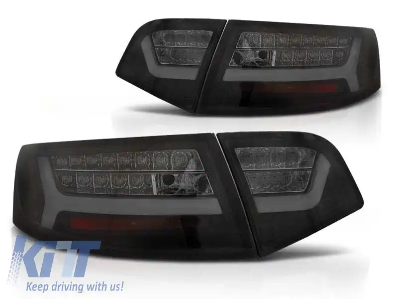 Set de stopuri LED de tuning potrivit pentru Audi A6 C6 sedan 2008-2011 negru/întunecat, stânga și dreapta
