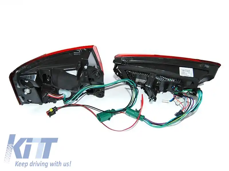 Set de stopuri LED de tuning potrivit pentru Audi A6 C7 sedan 2011-2014 roșu/alb, stânga și dreapta, pentru modelul cu stopuri LED din fabrică-image-6151591
