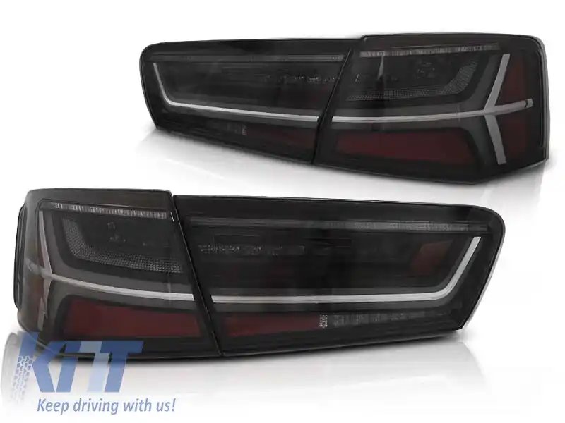 Set de stopuri LED de tuning potrivit pentru Audi A6 C7 2011-2014 fumurii, stânga și dreapta
