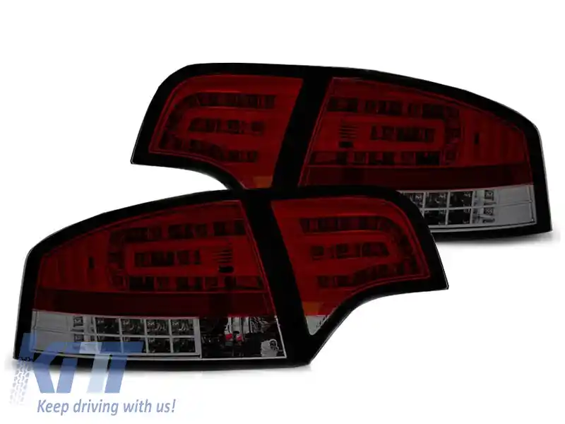 Set de stopuri LED de tuning potrivit pentru Audi A4 B7 sedan 11.2004-03.2008 roșu/fumat, stânga și dreapta