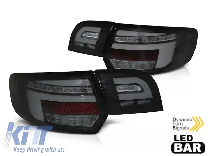 Set de stopuri LED de tuning potrivit pentru Audi A3 8P Sportback 2003-2008 bază complet fumurie, stânga și dreapta