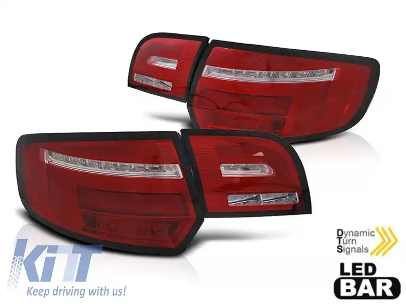 Set de stopuri LED de tuning potrivit pentru Audi A3 8P sportback 2008-2012 roșu alb, stânga și dreapta