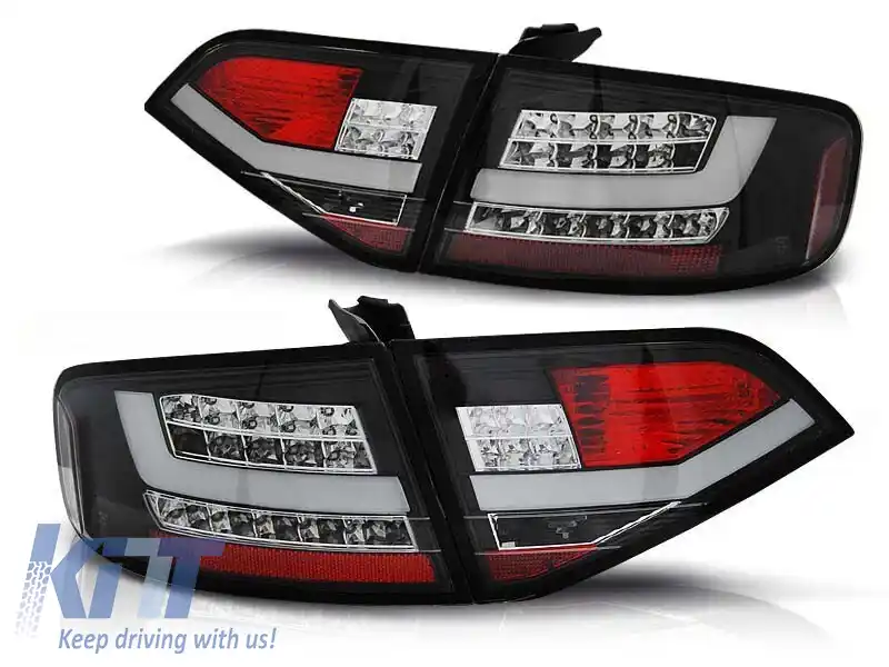 Set de stopuri LED de tuning potrivit pentru Audi A4 B8 2008-2011 sedan, versiune fără stopuri LED din fabrică, stânga și dreapta