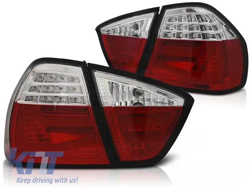 Set de stopuri LED de tuning potrivit pentru BMW Seria 3 E90 03.2005-08.2008 roșu/alb, stânga și dreapta