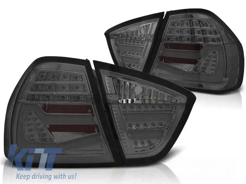 Set de stopuri LED de tuning potrivit pentru BMW Seria 3 E90 03.2005-08.2008 fumurii, stânga și dreapta