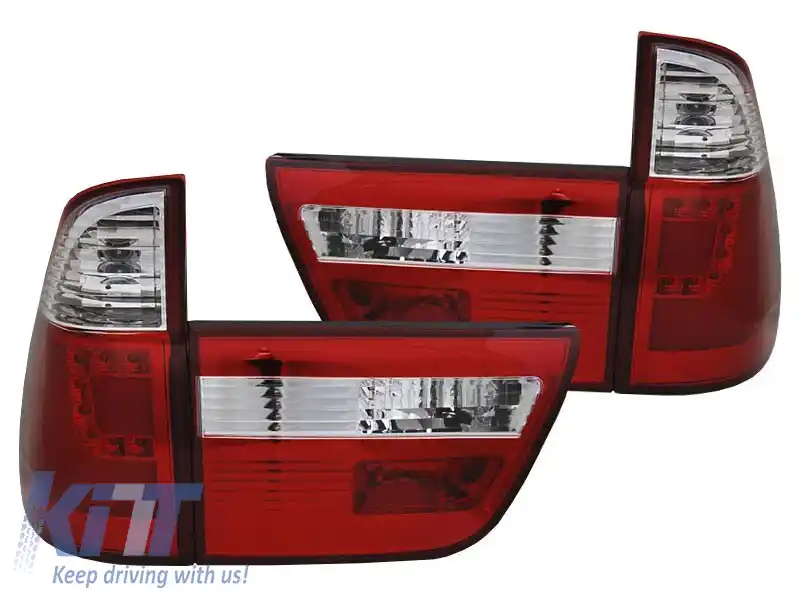 Set de stopuri LED de tuning potrivit pentru BMW X5 E53 1999-2003 roșu și alb, stânga și dreapta