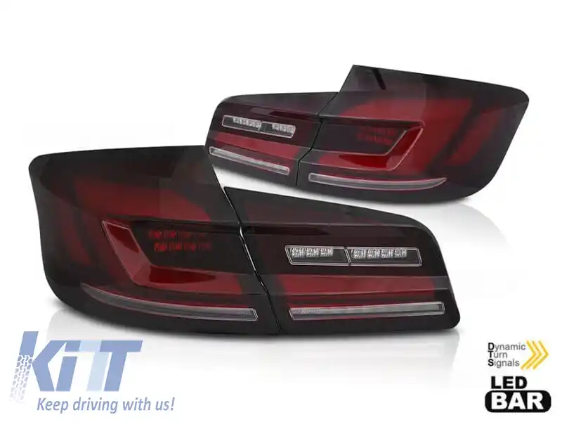 Set de stopuri LED de tuning potrivit pentru BMW Seria 5 F10 2010-2016, fumurii roșii, stânga și dreapta