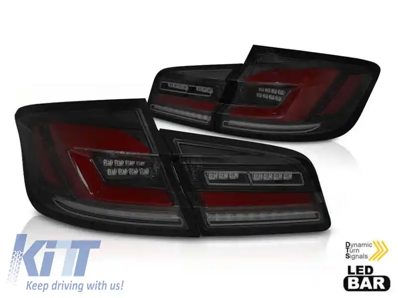 Set de stopuri LED de tuning potrivit pentru BMW Seria 5 F10 2010-2016, negru, stânga și dreapta