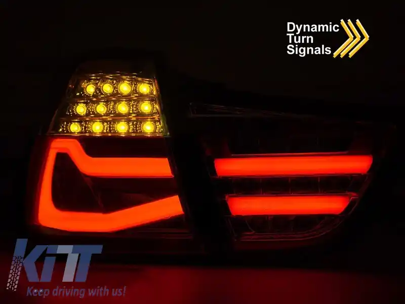 Set de stopuri LED de tuning potrivit pentru BMW Seria 3 E90 2009-2011 fumurii, stânga și dreapta-image-6151918