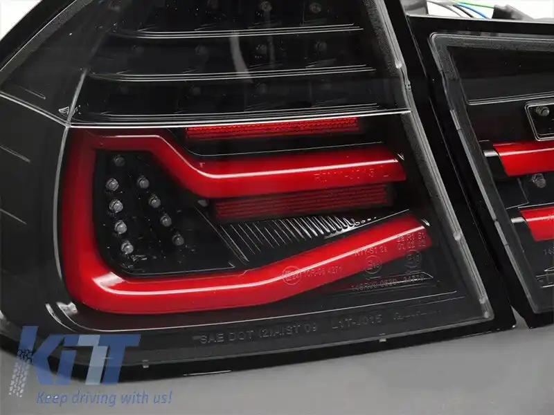 Set de stopuri LED de tuning potrivit pentru BMW Seria 3 E90 2009-2011 fumurii, stânga și dreapta-image-6151919