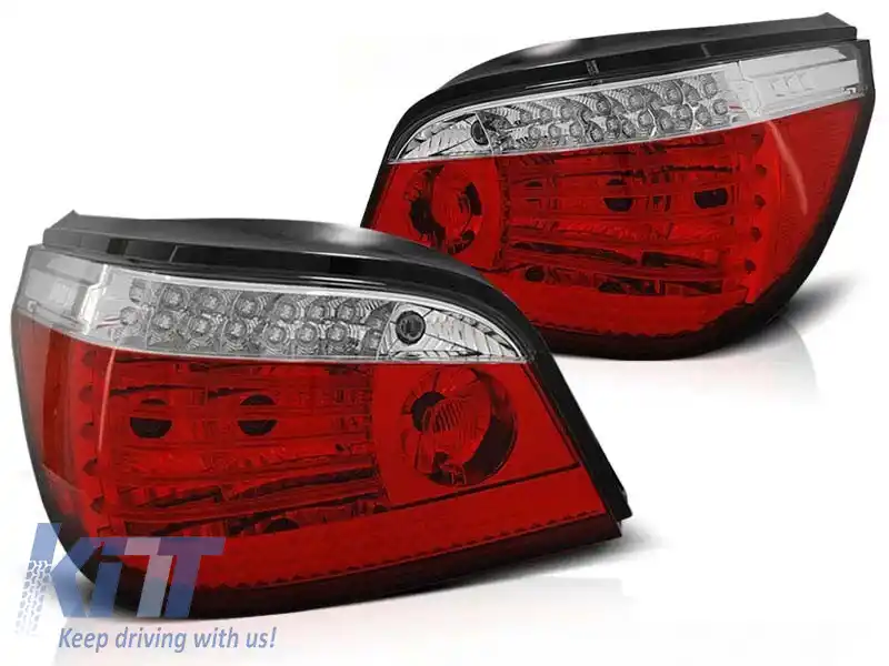 Set de stopuri LED de tuning potrivit pentru BMW Seria 5 E60 07.2003-2007 roșu/alb, stânga și dreapta