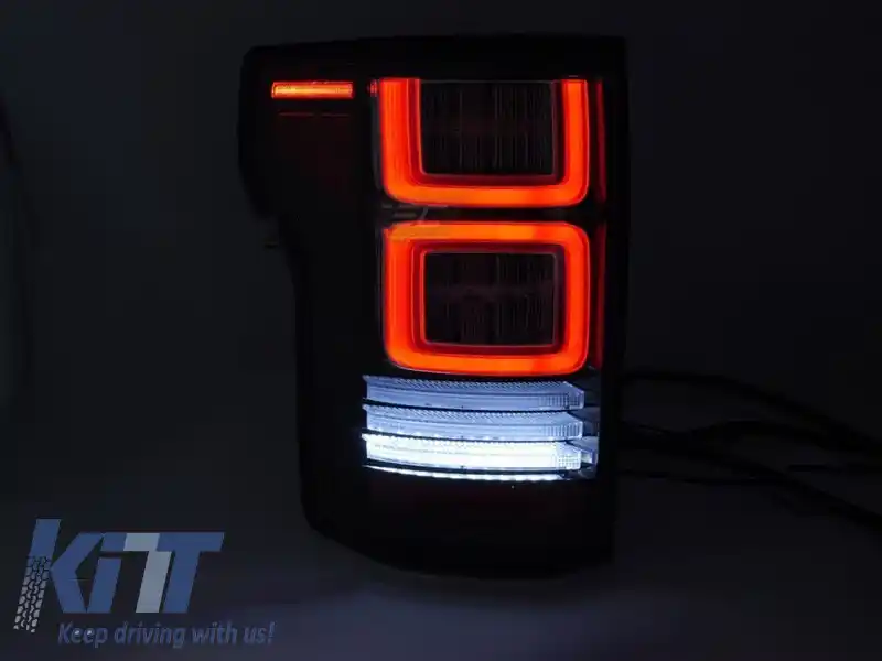 Set de stopuri LED de tuning potrivit pentru Ford F150 2014-2020, cu semnal de întoarcere dinamic, bază fumurie, stânga și dreapta-image-6237743