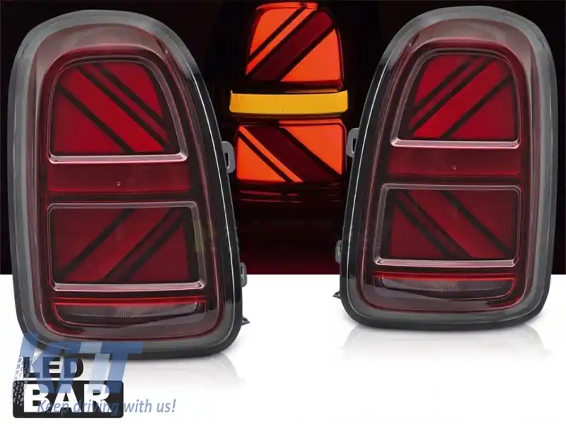 Set de stopuri LED de tuning potrivit pentru Mini Cooper Countryman F60 2016-2020 cu bază roșie, cu funcția 
