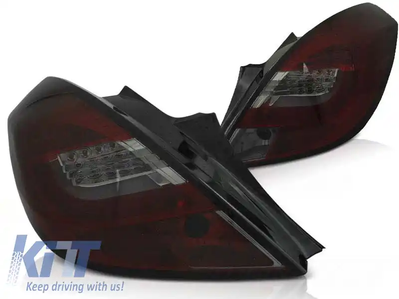 Set de stopuri LED de tuning potrivit pentru Opel Corsa D 04.2006-2014 3 uși roșu/fumat, stânga și dreapta